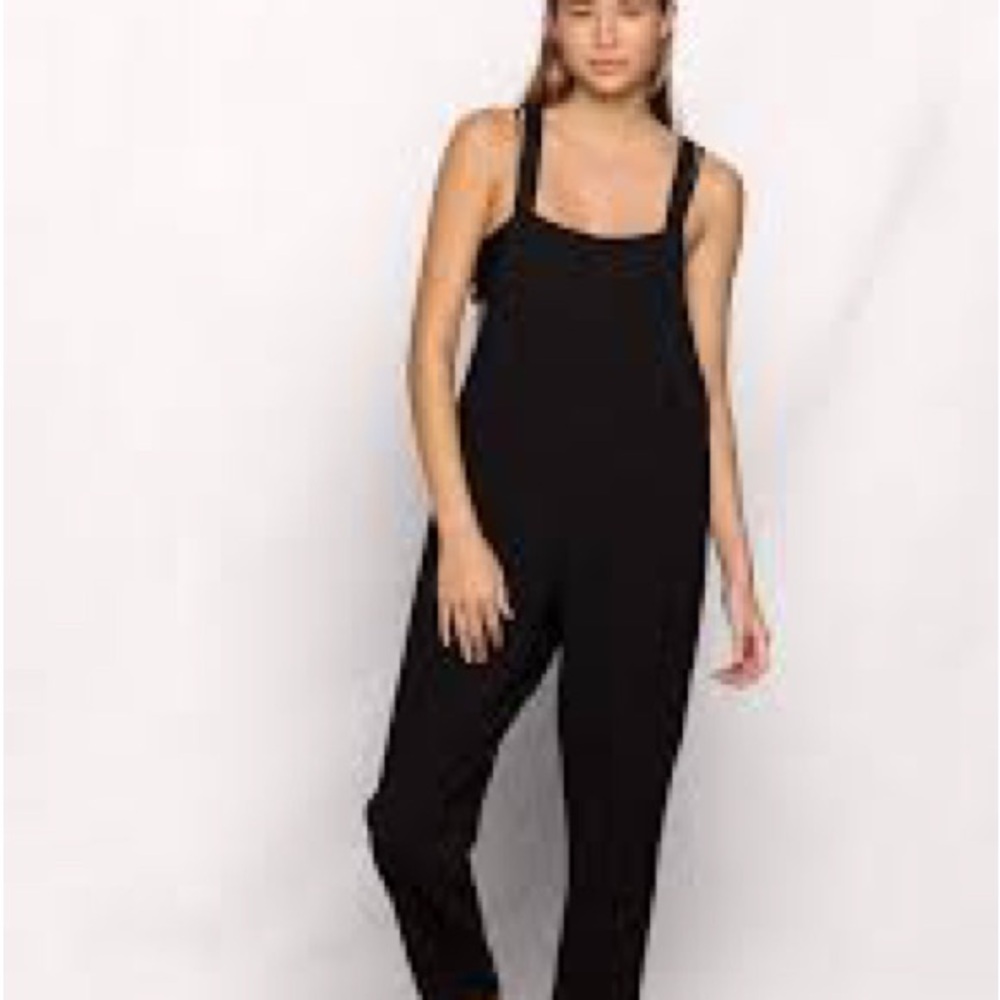 Mikoh SAYAMA JUMPSUIT OVERALLS RESORT BLACK 100% COTTON REVOLVE
